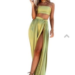 Sister the Label - silk set - olive green